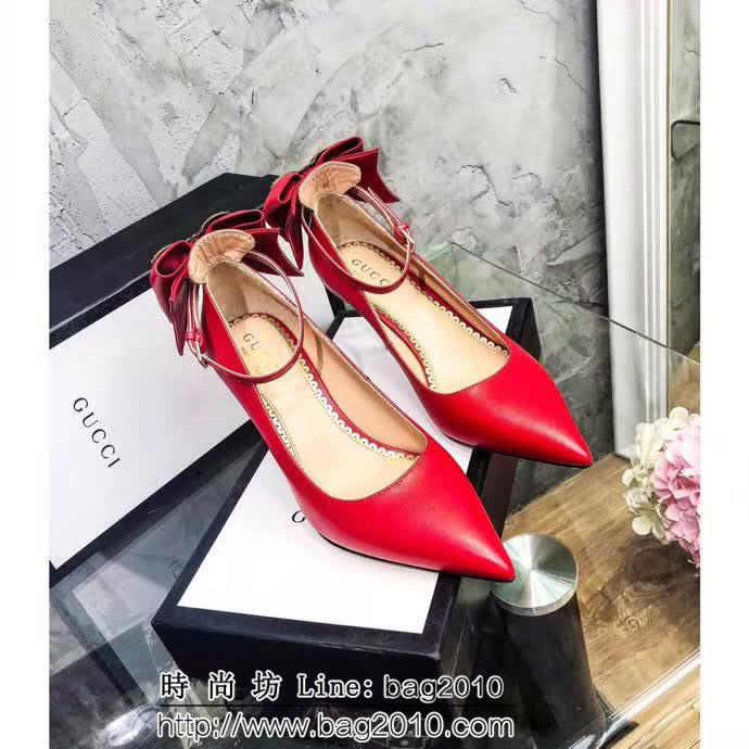 GUCCI古馳 18早春系列 代購品質 RMB古典美學皮革蝴蝶結 中跟單鞋 QZS1397